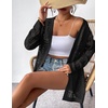Zeagoo Womens 2026 Summer Crochet Cardigan Sweaters Lightweight Boho Kimono(Black)