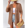 Zeagoo Womens 2026 Summer Crochet Cardigan Sweaters Lightweight Boho Kimono(Brown)