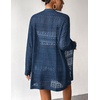 Zeagoo Womens 2026 Summer Crochet Cardigan Sweaters Lightweight Boho Kimono(Dark Blue)