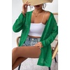 Zeagoo Womens 2026 Summer Crochet Cardigan Sweaters Lightweight Boho Kimono(Green)