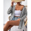 Zeagoo Womens 2026 Summer Crochet Cardigan Sweaters Lightweight Boho Kimono(Grey)