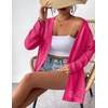 Zeagoo Womens 2026 Summer Crochet Cardigan Sweaters Lightweight Boho Kimono(Hot Pink)