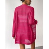 Zeagoo Womens 2026 Summer Crochet Cardigan Sweaters Lightweight Boho Kimono(Hot Pink)