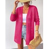 Zeagoo Womens 2026 Summer Crochet Cardigan Sweaters Lightweight Boho Kimono(Hot Pink)