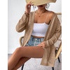 Zeagoo Womens 2026 Summer Crochet Cardigan Sweaters Lightweight Boho Kimono(Khaki)