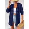 Zeagoo Womens 2026 Summer Crochet Cardigan Sweaters Lightweight Boho Kimono(Navy Blue)