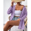 Zeagoo Womens 2026 Summer Crochet Cardigan Sweaters Lightweight Boho Kimono(Purple)