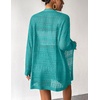 Zeagoo Womens 2026 Summer Crochet Cardigan Sweaters Lightweight Boho Kimono(Teal)