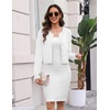 Zeagoo Women’s Cropped Cardigan Sweaters Lightweight Bolero Shrug for Dress(01-white)