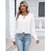 Zeagoo Women’s Cropped Cardigan Sweaters Lightweight Bolero Shrug for Dress(01-white)