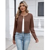 Zeagoo Women’s Cropped Cardigan Sweaters Lightweight Bolero Shrug for Dress(Brown)