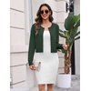 Zeagoo Women’s Cropped Cardigan Sweaters Lightweight Bolero Shrug for Dress(Dark Green)