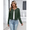Zeagoo Women’s Cropped Cardigan Sweaters Lightweight Bolero Shrug for Dress(Dark Green)