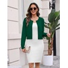Zeagoo Women’s Cropped Cardigan Sweaters Lightweight Bolero Shrug for Dress(Deep Green)