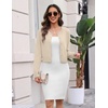Zeagoo Women’s Cropped Cardigan Sweaters Lightweight Bolero Shrug for Dress(Light Apricot)