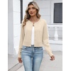 Zeagoo Women’s Cropped Cardigan Sweaters Lightweight Bolero Shrug for Dress(Light Apricot)