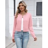 Zeagoo Women’s Cropped Cardigan Sweaters Lightweight Bolero Shrug for Dress(Pink)