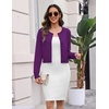Zeagoo Women’s Cropped Cardigan Sweaters Lightweight Bolero Shrug for Dress(Purple)