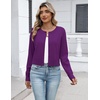 Zeagoo Women’s Cropped Cardigan Sweaters Lightweight Bolero Shrug for Dress(Purple)