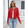 Zeagoo Women’s Cropped Cardigan Sweaters Lightweight Bolero Shrug for Dress(Red)