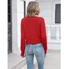 Zeagoo Women’s Cropped Cardigan Sweaters Lightweight Bolero Shrug for Dress(Red)