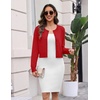 Zeagoo Women’s Cropped Cardigan Sweaters Lightweight Bolero Shrug for Dress(Red)