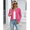 Zeagoo Women’s Cropped Cardigan Sweaters Lightweight Bolero Shrug for Dress(Rose Red)