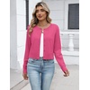 Zeagoo Women’s Cropped Cardigan Sweaters Lightweight Bolero Shrug for Dress(Rose Red)