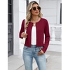 Zeagoo Women’s Cropped Cardigan Sweaters Lightweight Bolero Shrug for Dress(Wine Red)