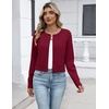 Zeagoo Women’s Cropped Cardigan Sweaters Lightweight Bolero Shrug for Dress(Wine Red)
