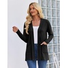 Zeagoo Women’s Lightweight Cardigan Open Front Long Sleeve Casual Cardigans(A-black)