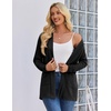 Zeagoo Women’s Lightweight Cardigan Open Front Long Sleeve Casual Cardigans(A-black)