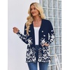 Zeagoo Women’s Lightweight Cardigan Open Front Long Sleeve Casual Cardigans(A-floral Navy 103)