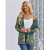 Zeagoo Women’s Lightweight Cardigan Open Front Long Sleeve Casual Cardigans(A-flower Green)