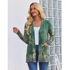Zeagoo Women’s Lightweight Cardigan Open Front Long Sleeve Casual Cardigans(A-flower Green)