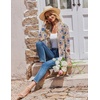 Zeagoo Women’s Lightweight Cardigan Open Front Long Sleeve Casual Cardigans(A-flower Khaki)
