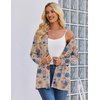 Zeagoo Women’s Lightweight Cardigan Open Front Long Sleeve Casual Cardigans(A-flower Khaki)