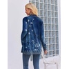 Zeagoo Women’s Lightweight Cardigan Open Front Long Sleeve Casual Cardigans(A-flower Navy)
