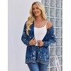 Zeagoo Women’s Lightweight Cardigan Open Front Long Sleeve Casual Cardigans(A-flower Navy)