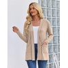 Zeagoo Women’s Lightweight Cardigan Open Front Long Sleeve Casual Cardigans(A-khaki)
