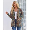 Zeagoo Women’s Lightweight Cardigan Open Front Long Sleeve Casual Cardigans(A-multicolor)