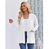 Zeagoo Women’s Lightweight Cardigan Open Front Long Sleeve Casual Cardigans(A-white)