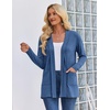 Zeagoo Women’s Lightweight Cardigan Open Front Long Sleeve Casual Cardigans(Blue)