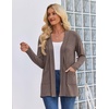 Zeagoo Women’s Lightweight Cardigan Open Front Long Sleeve Casual Cardigans(Brown)