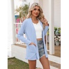 Zeagoo Women’s Lightweight Cardigan Open Front Long Sleeve Casual Cardigans(Light Blue)