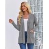 Zeagoo Women’s Lightweight Cardigan Open Front Long Sleeve Casual Cardigans(Light Grey)