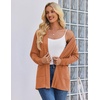 Zeagoo Women’s Lightweight Cardigan Open Front Long Sleeve Casual Cardigans(Orange)