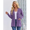 Zeagoo Women’s Lightweight Cardigan Open Front Long Sleeve Casual Cardigans(Purple)