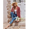 Zeagoo Women’s Lightweight Cardigan Open Front Long Sleeve Casual Cardigans(Red)