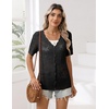 Zeagoo Women’s Short Sleeve Summer Cardigan Crochet Button up Shrug Sweater(A-black)